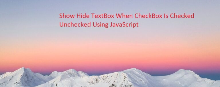 Show Hide Textbox Using Javascript