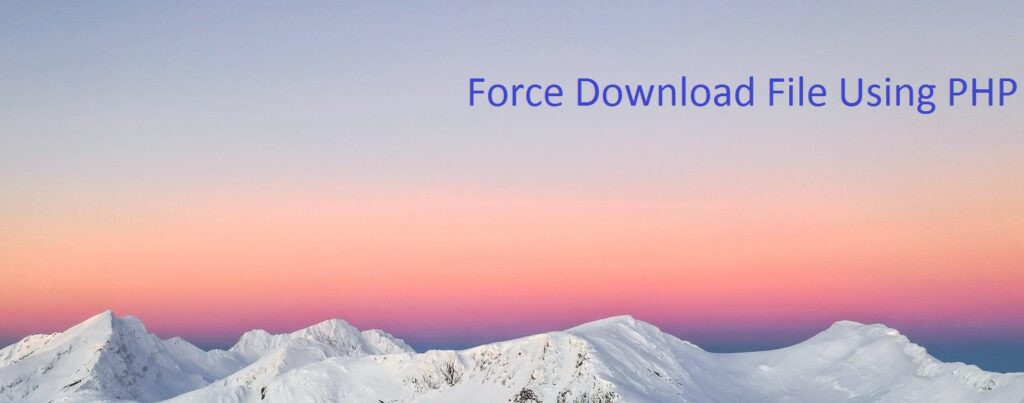 Force Download File Using PHP