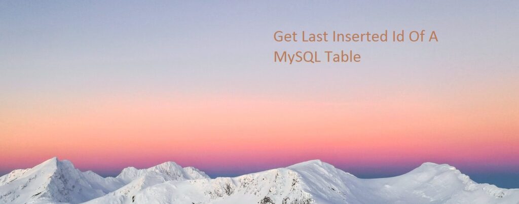 Get Last Inserted Id Of A MySQL Table